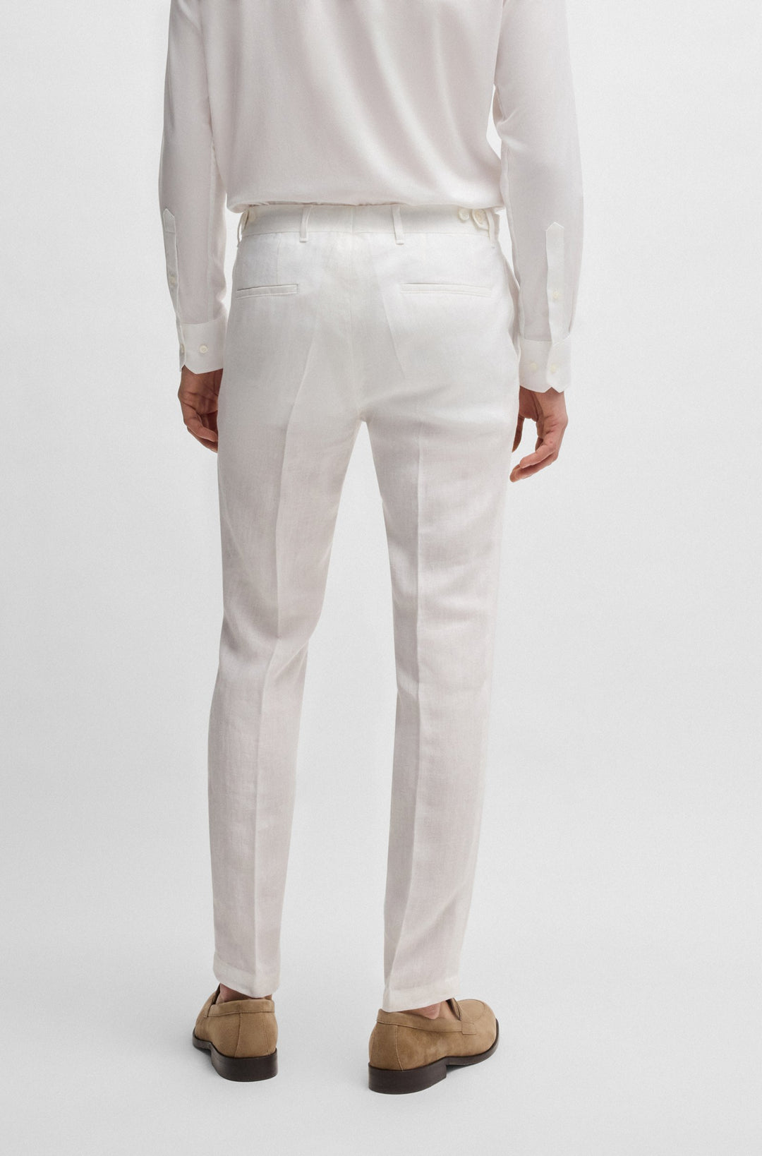BOSS Trousers Slim Fit in Linen - C-GENIUS-DTL-252 10271178 01-50540518- Concorde Fashion#color_white-100
