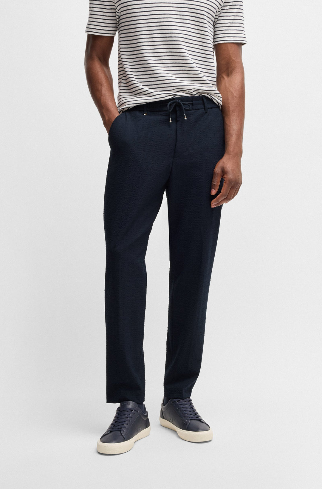 BOSS Trousers Tapered Fit - C-PERIN-RDS-252 50540791- Concorde Fashion#color_navy-404