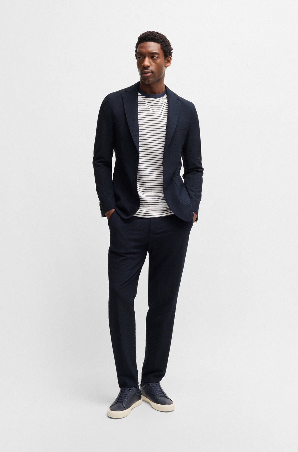 BOSS Trousers Tapered Fit - C-PERIN-RDS-252 50540791- Concorde Fashion#color_navy-404