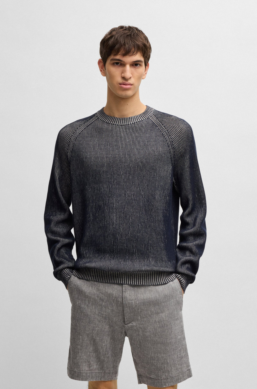 BOSS Sweaters Regular Fit - H-JILBERTO 50540632- Concorde Fashion#color_navy-404
