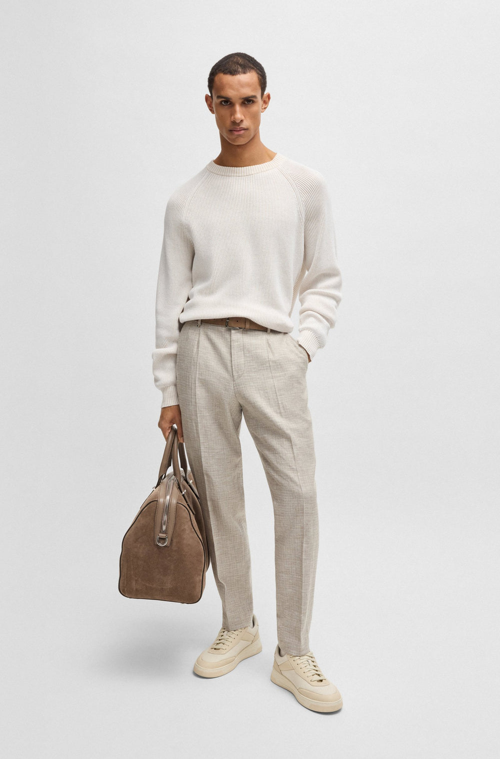 BOSS Sweaters Regular Fit - H-JILBERTO 50540632- Concorde Fashion#color_white-100