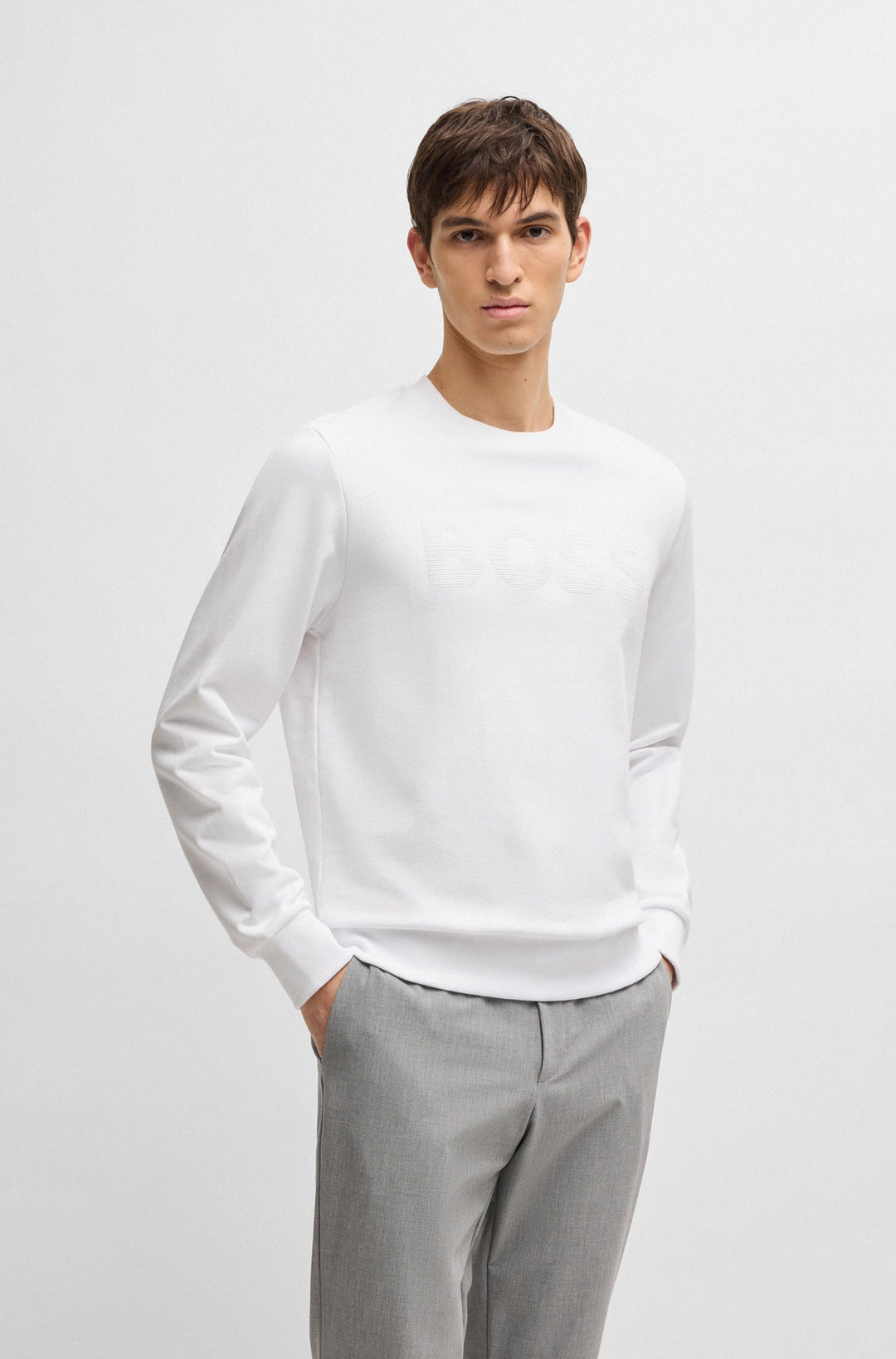 BOSS Sweatshirts Regular Fit - C-SOLERI 120 50536797- Concorde Fashion#color_white-100