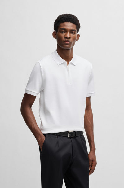 BOSS Polos Regular Fit in Cotton Mix - P-PARAS 25 10271426 01-50537494- Concorde Fashion#color_white-100