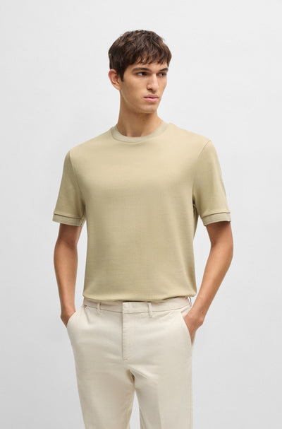 BOSS T-Shirts Regular Fit in Cotton Mix - P-TAUT 25 10271426 01-50537495- Concorde Fashion#color_beige-275