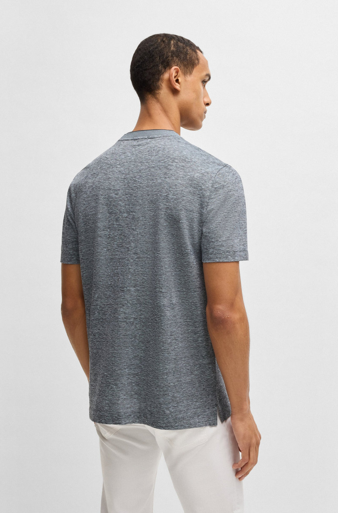 BOSS T-Shirts Regular Fit in Cotton Mix - H-THOMPSON 28 10271433 01-50537488- Concorde Fashion#color_navy-404