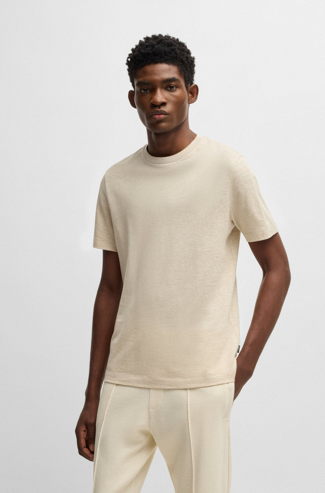 BOSS T-Shirts Regular Fit in Cotton Mix - H-THOMPSON 28 10271433 01-50537488- Concorde Fashion#color_beige-275