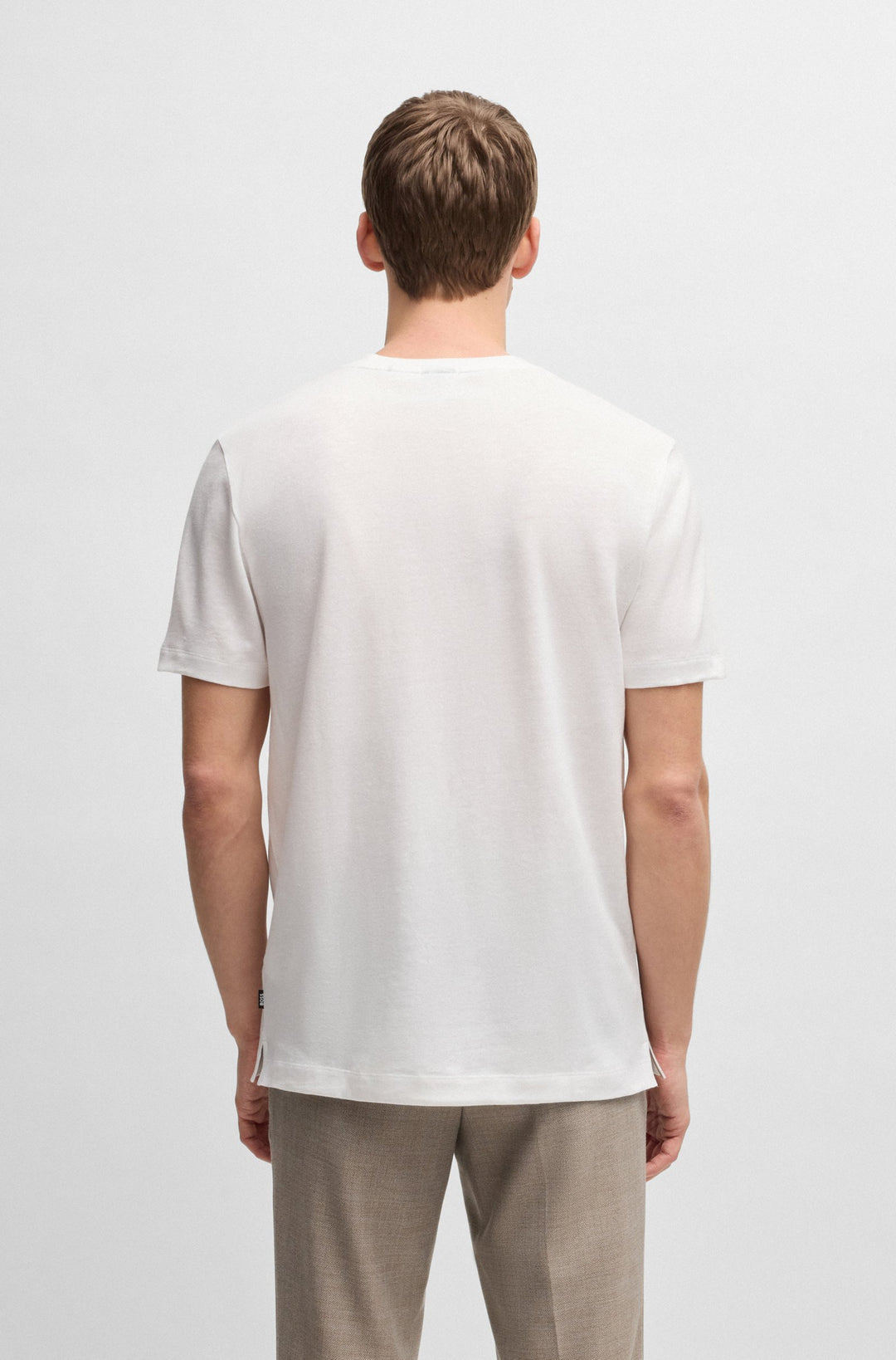 BOSS T-Shirts Regular Fit in Cotton Mix - H-THOMPSON 28 10271433 01-50537488- Concorde Fashion#color_white-100