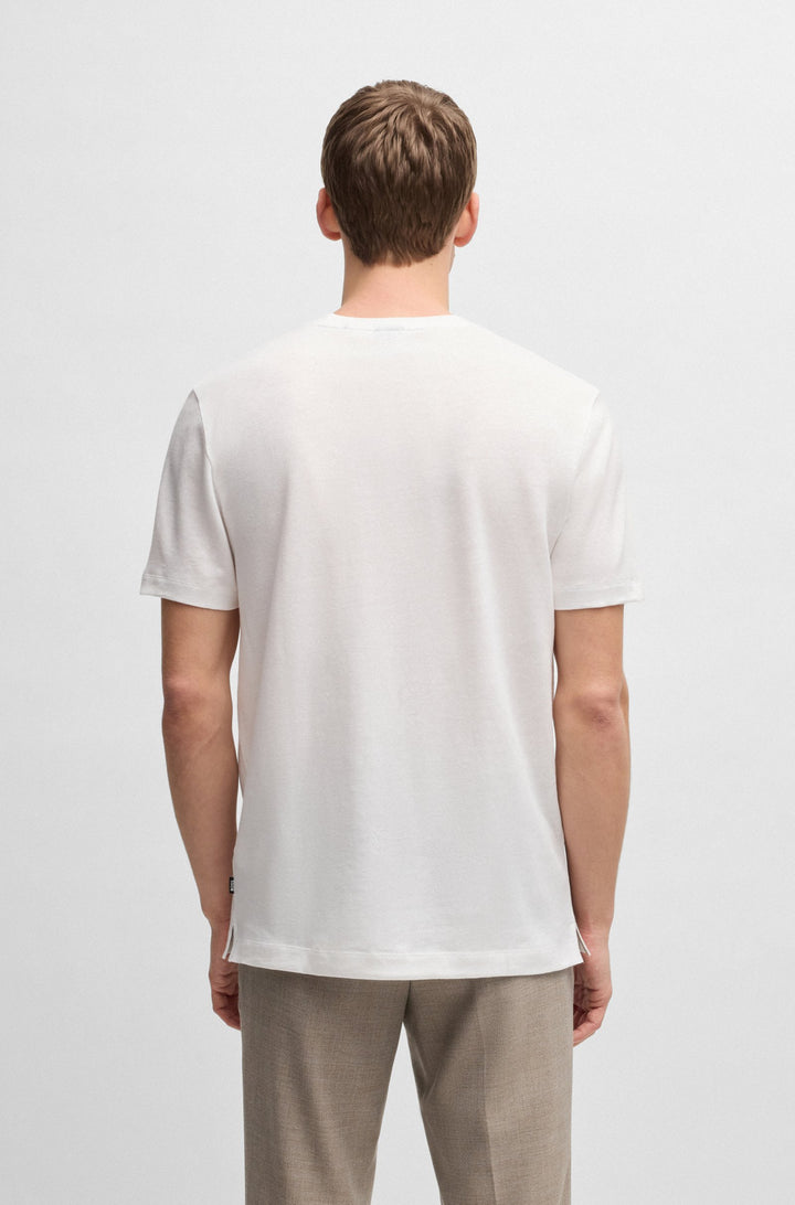 BOSS T-Shirts Regular Fit in Cotton Mix - H-THOMPSON 28 10271433 01-50537488- Concorde Fashion#color_white-100