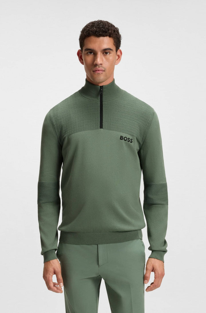 BOSS Sweaters Regular Fit - K_HYDRO QZ-1 50541953- Concorde Fashion#color_green-358