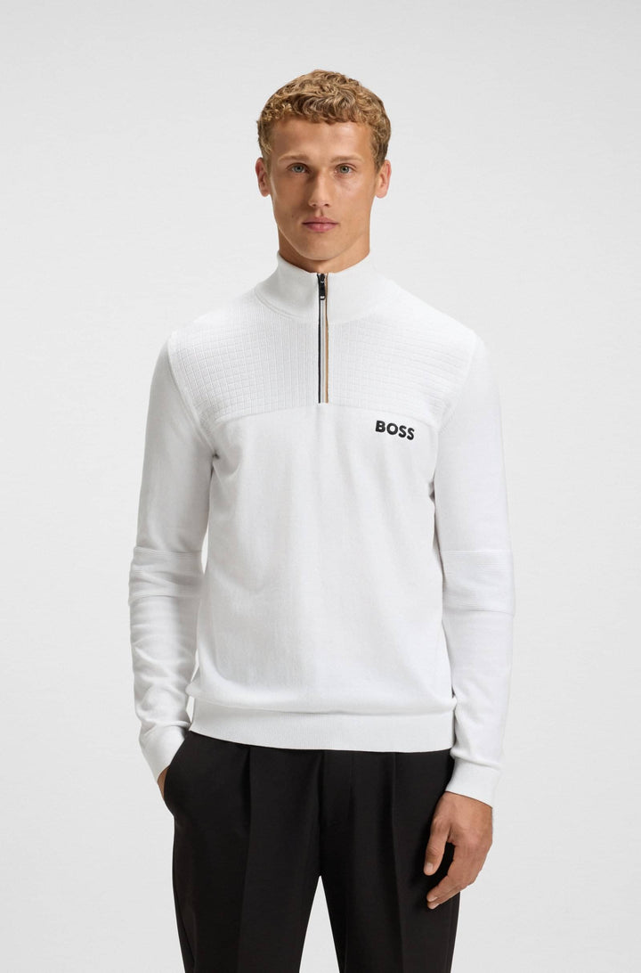 BOSS Sweaters Regular Fit - K_HYDRO QZ-1 50541953- Concorde Fashion#color_white-100