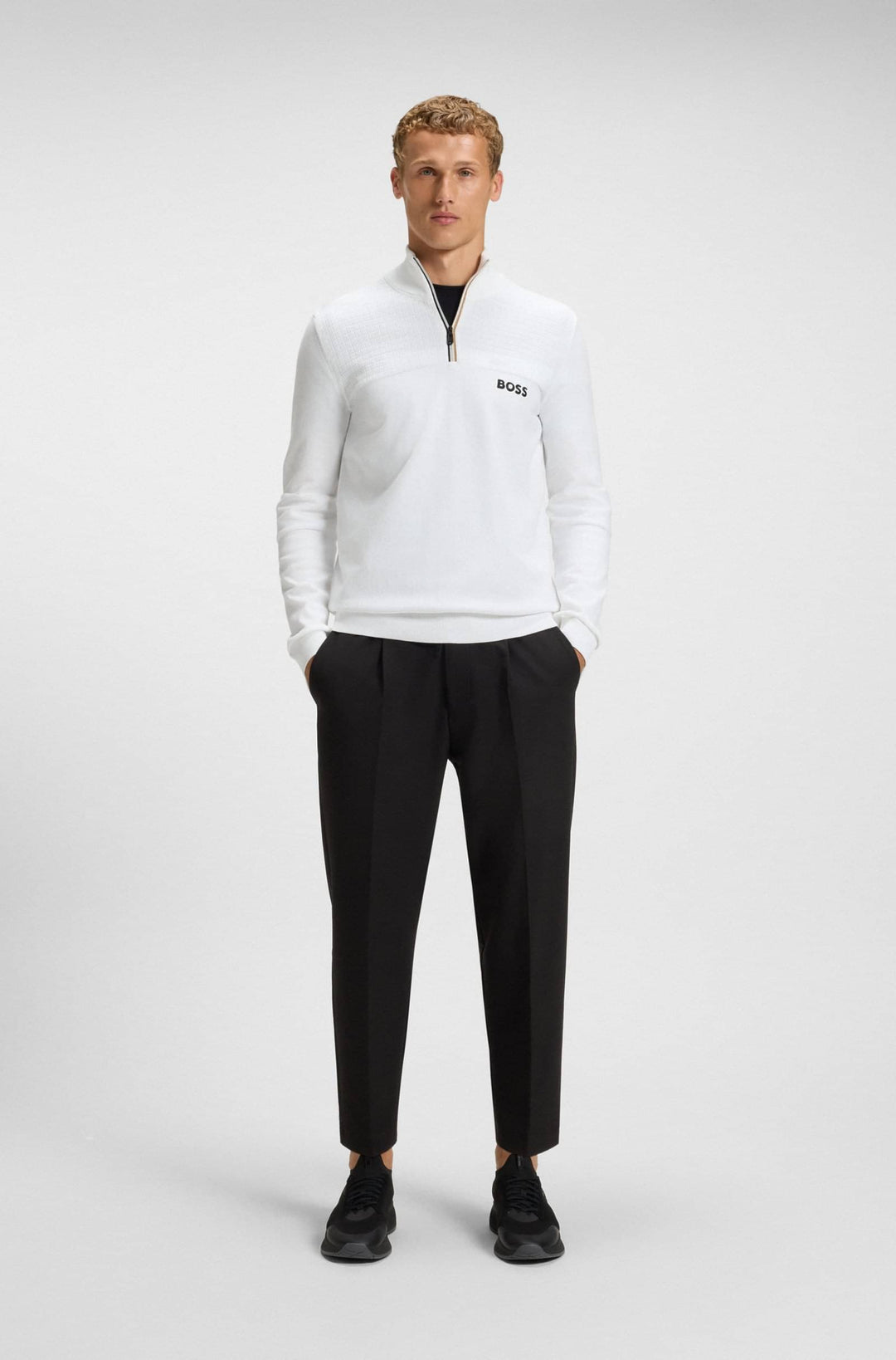 BOSS Sweaters Regular Fit - K_HYDRO QZ-1 50541953- Concorde Fashion#color_white-100