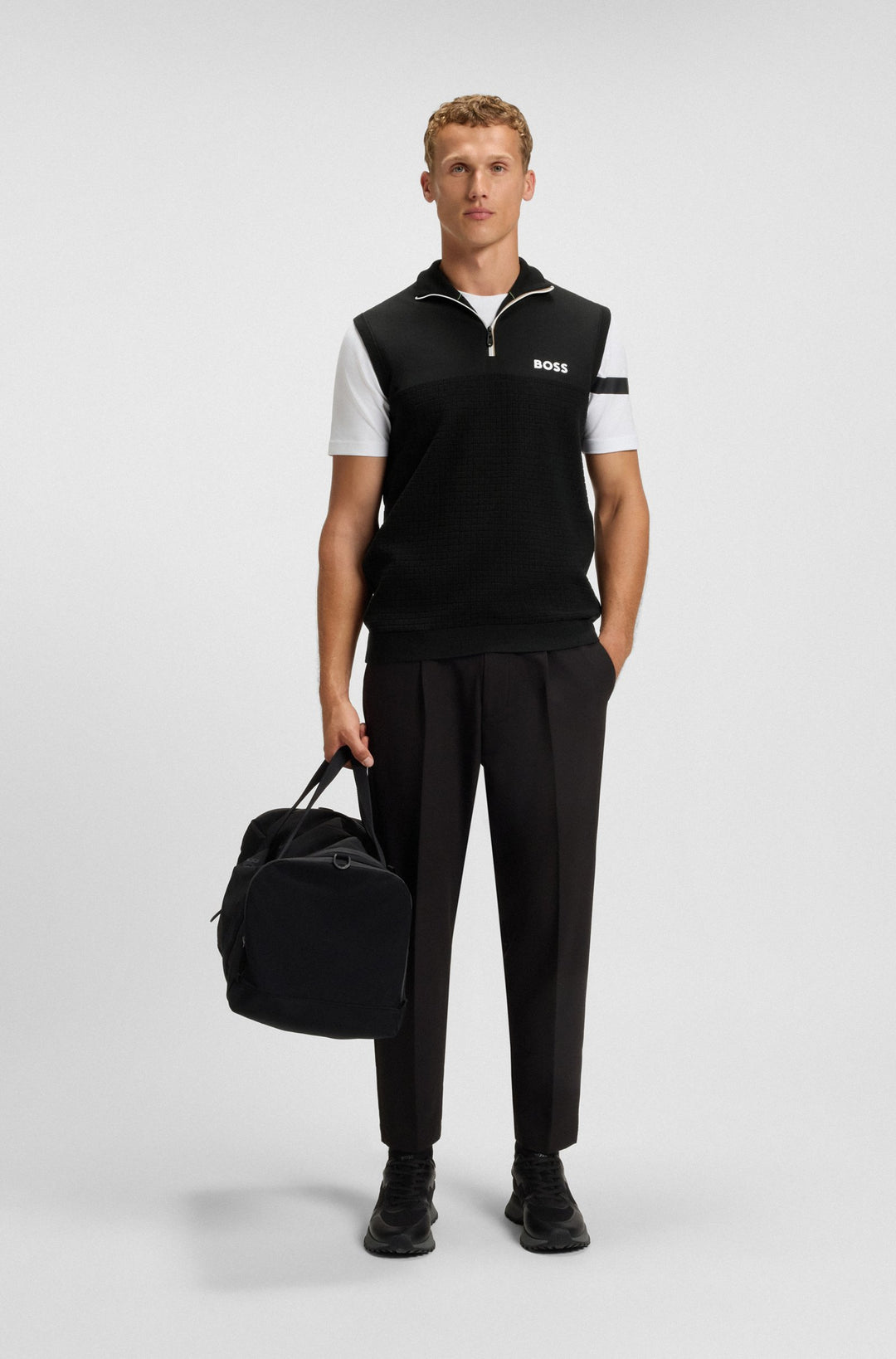 BOSS Sweaters Regular Fit - K_BIRDIE VEST-1 50541954- Concorde Fashion#color_black-001