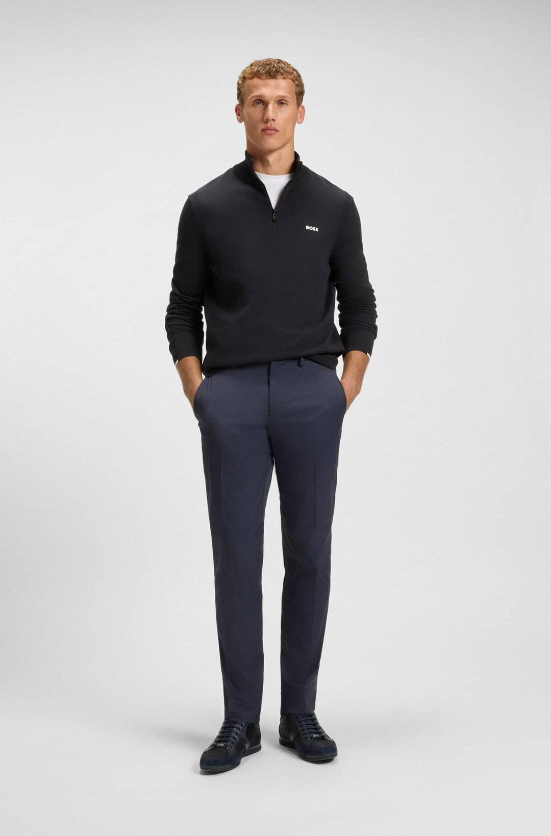 BOSS Sweaters Regular Fit - K_EVER-X QZ 50541965- Concorde Fashion#color_navy-402