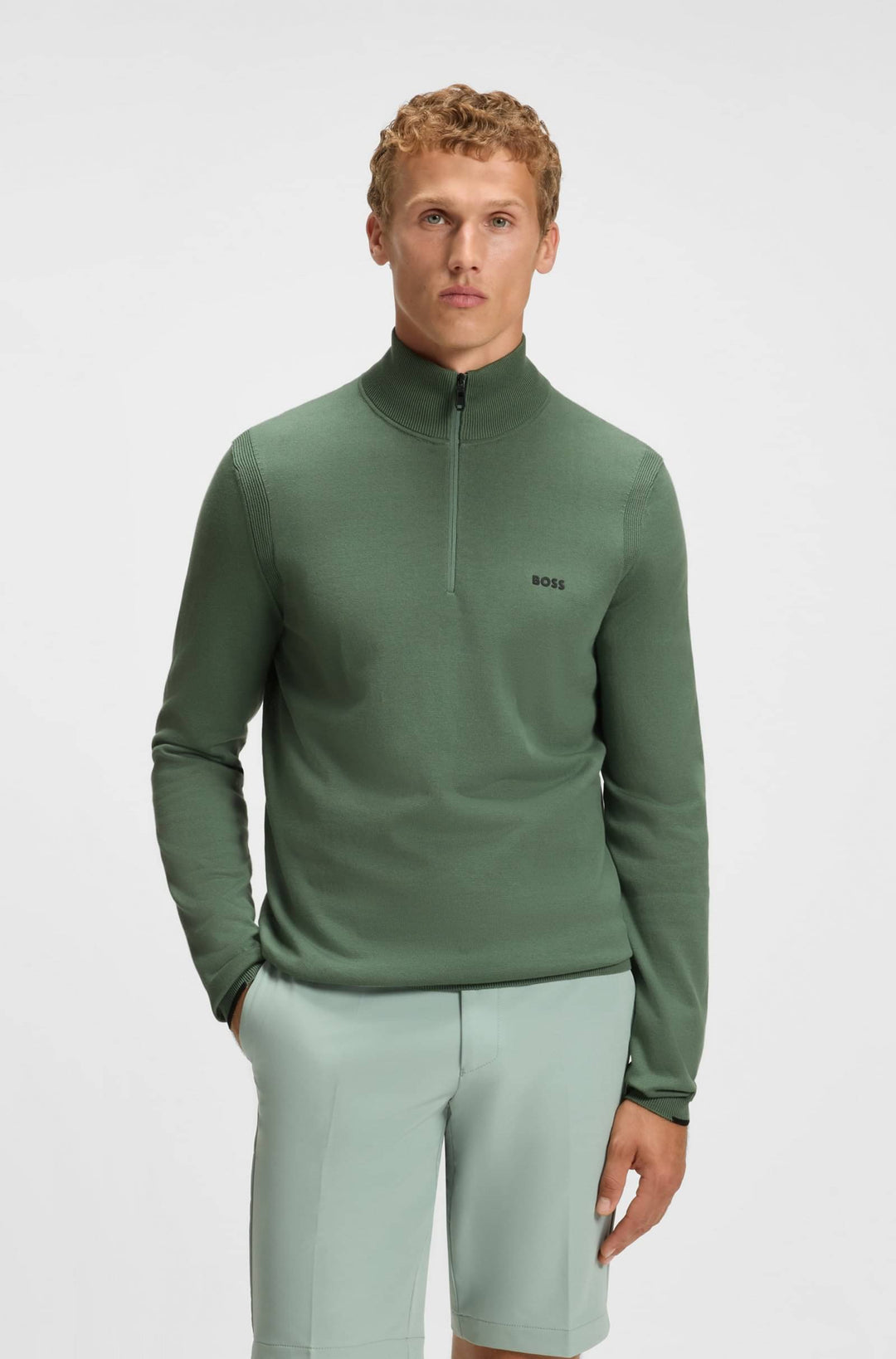 BOSS Sweaters Regular Fit - K_EVER-X QZ 50541965- Concorde Fashion#color_green-358