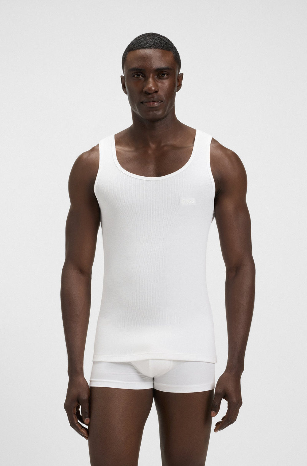 BOSS Vests Regular Fit - TANKTOP3P RIBCLASSIC 50542132- Concorde Fashion#color_white-100