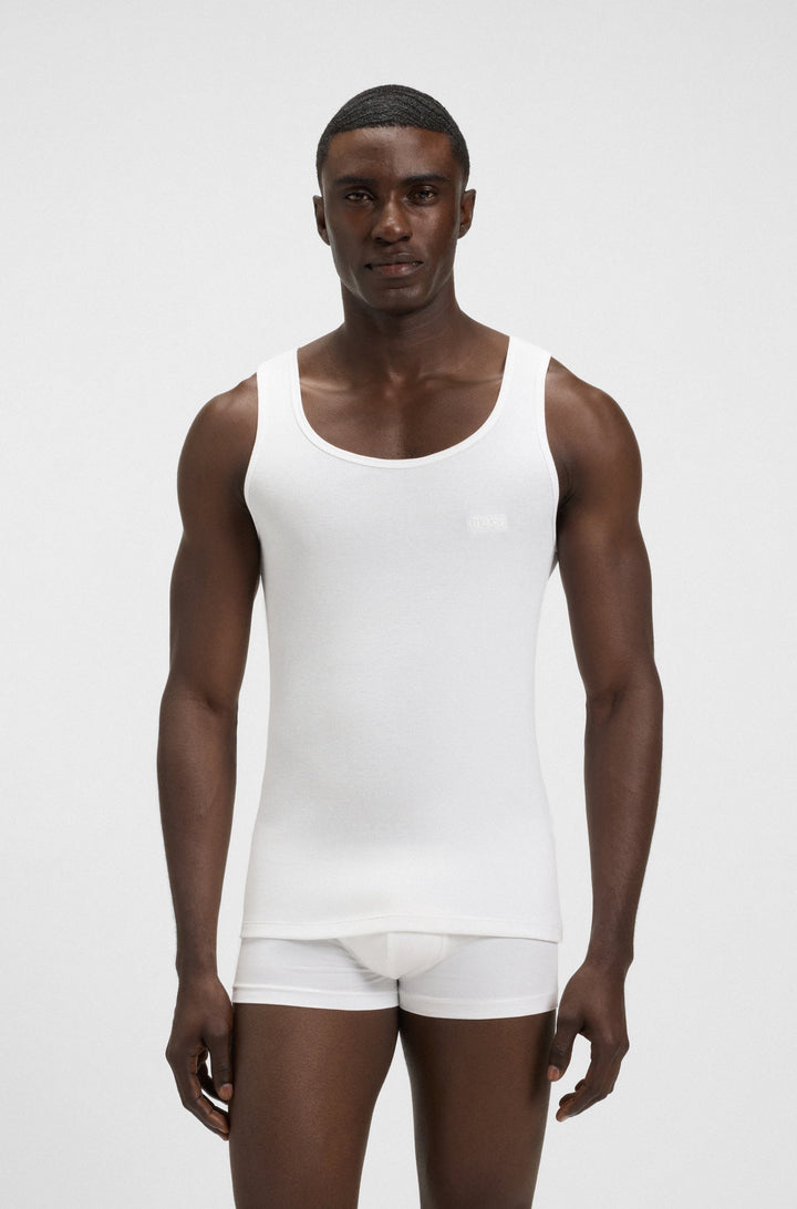 BOSS Vests Regular Fit - TANKTOP3P RIBCLASSIC 50542132- Concorde Fashion#color_white-100