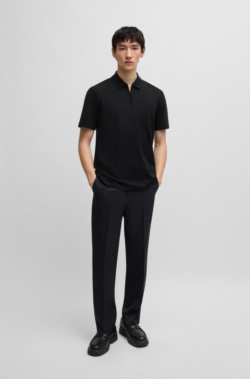 HUGO Polos Regular Fit - DEKOK233 50543368- Concorde Fashion#color_black-001