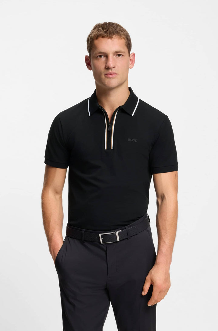 BOSS Polos Slim Fit - PHILIX GOC 50555698- Concorde Fashion#color_black-001