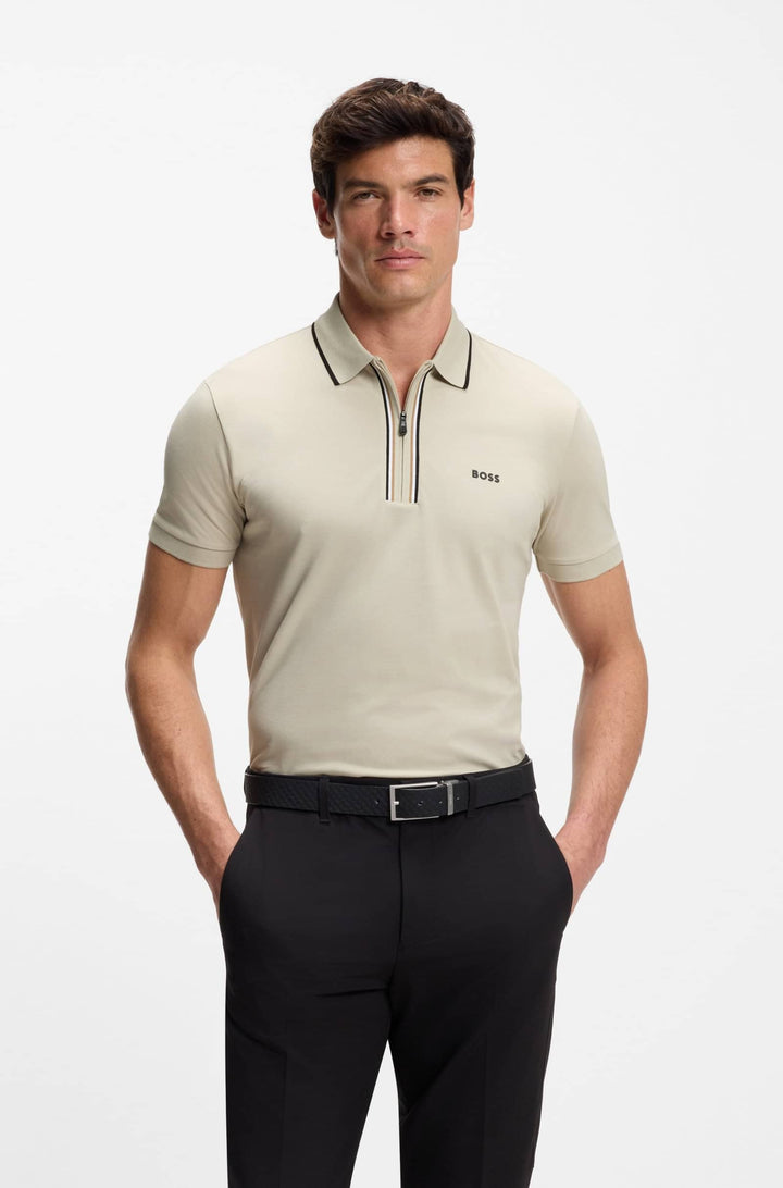 BOSS Polos Slim Fit - PHILIX GOC 50555698- Concorde Fashion#color_beige-273