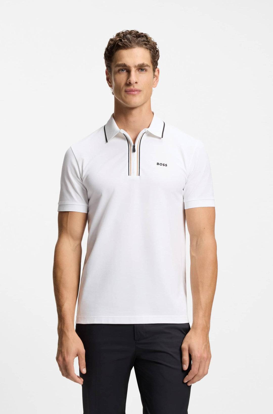 BOSS Polos Slim Fit - PHILIX GOC 50555698- Concorde Fashion#color_white-100