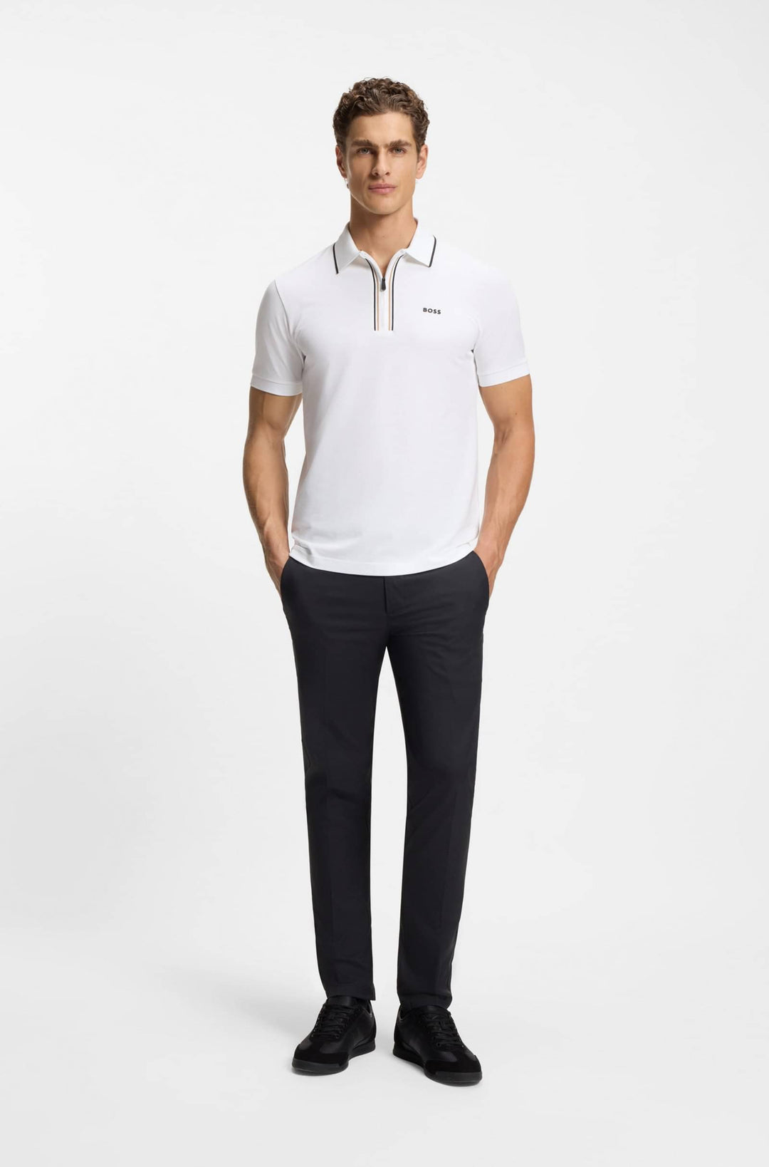 BOSS Polos Slim Fit - PHILIX GOC 50555698- Concorde Fashion#color_white-100