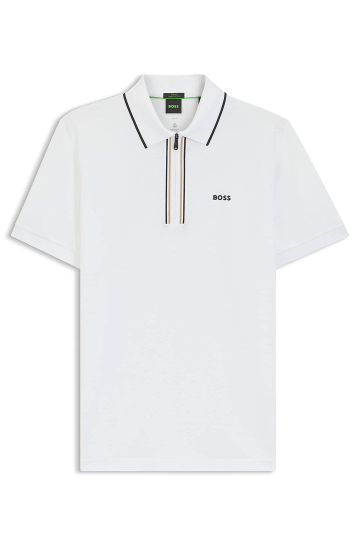 BOSS Polos Slim Fit - PHILIX GOC 50555698- Concorde Fashion#color_white-100