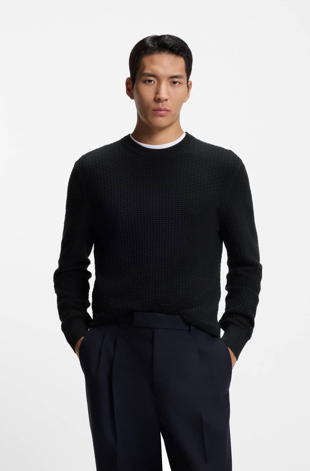 BOSS Sweaters Regular Fit - H-IMBERTO 50545283- Concorde Fashion#color_black-001