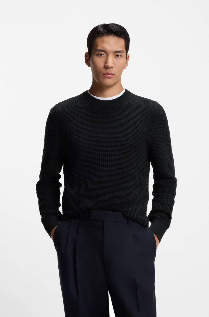 BOSS Sweaters Regular Fit - H-IMBERTO 50545283- Concorde Fashion#color_black-001