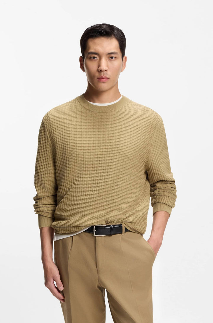BOSS Sweaters Regular Fit - H-IMBERTO 50545283- Concorde Fashion#color_beige-252