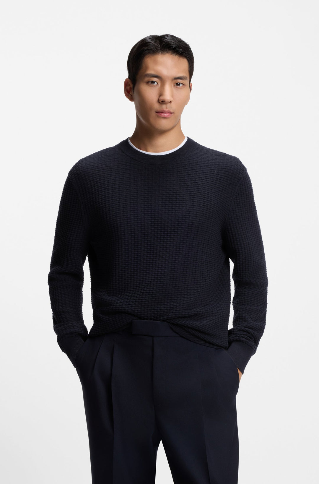BOSS Sweaters Regular Fit - H-IMBERTO 50545283- Concorde Fashion#color_navy-404