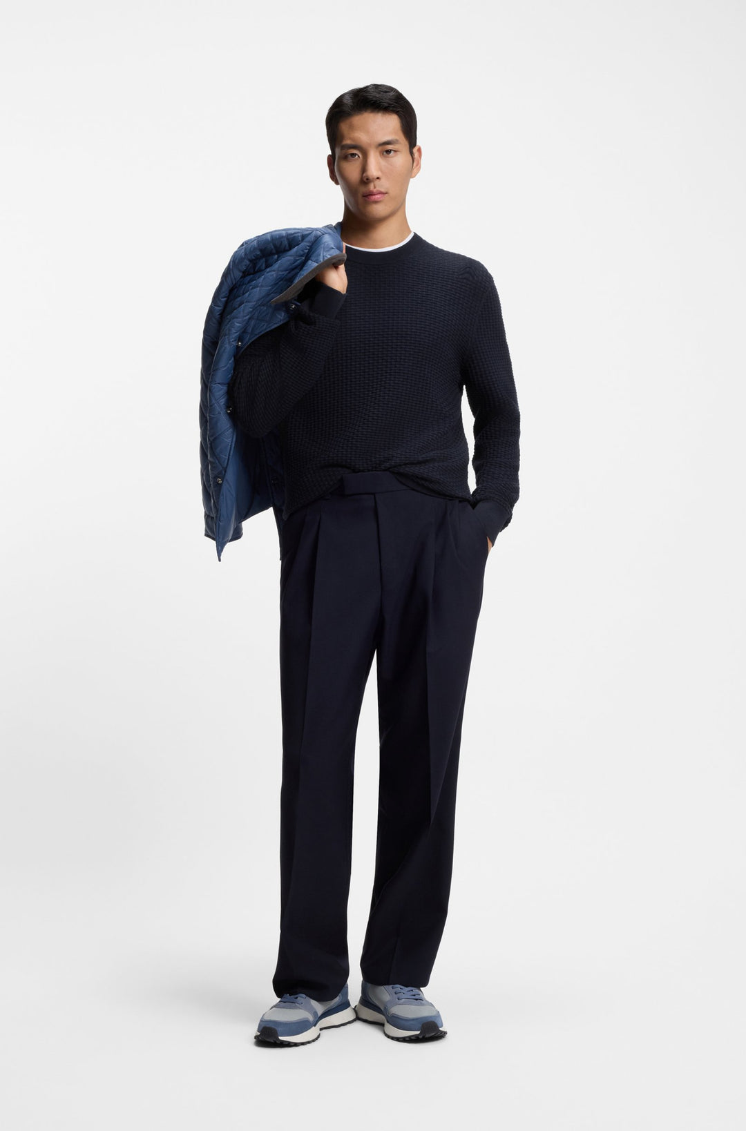 BOSS Sweaters Regular Fit - H-IMBERTO 50545283- Concorde Fashion#color_navy-404