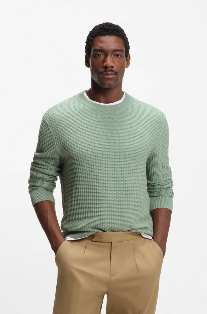 BOSS Sweaters Regular Fit - H-IMBERTO 50545283- Concorde Fashion#color_green-373