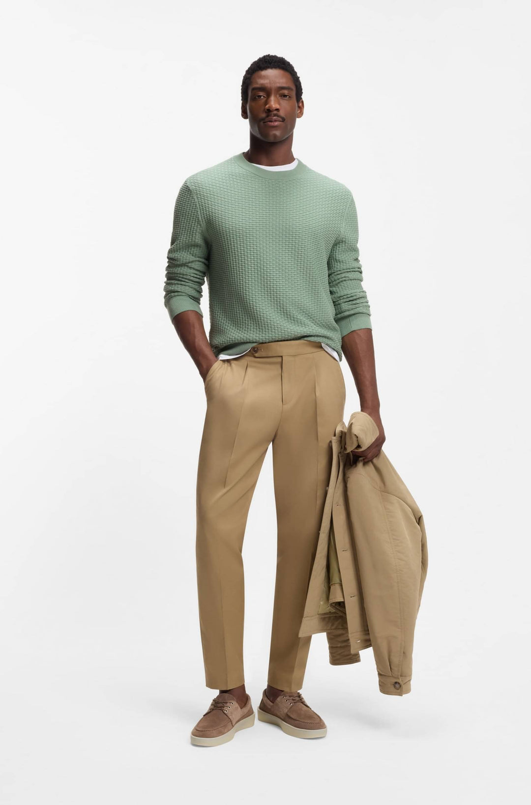 BOSS Sweaters Regular Fit - H-IMBERTO 50545283- Concorde Fashion#color_green-373