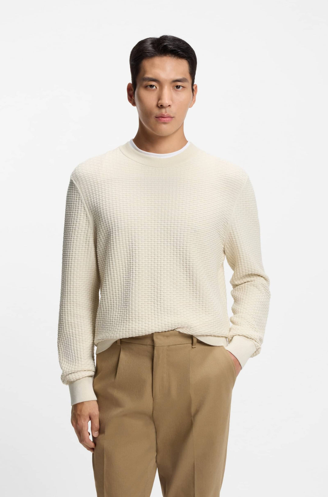 BOSS Sweaters Regular Fit - H-IMBERTO 50545283- Concorde Fashion#color_white-131