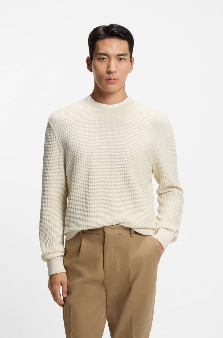 BOSS Sweaters Regular Fit - H-IMBERTO 50545283- Concorde Fashion#color_white-131