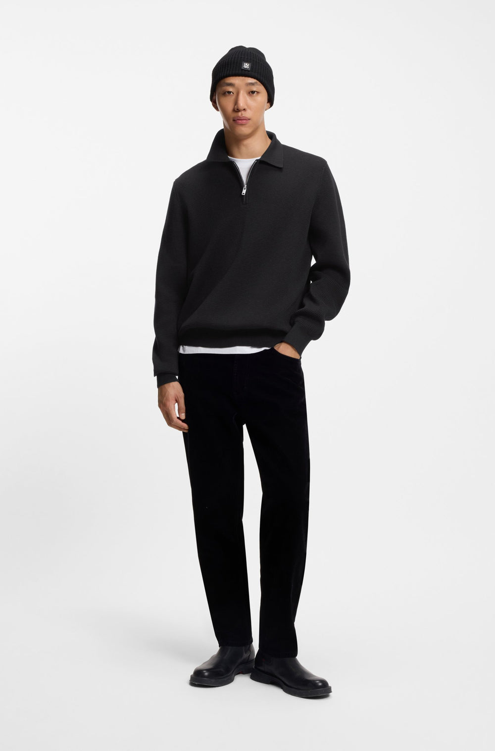 HUGO Sweaters Relaxed Fit - SAN PAULEY-C 50546871- Concorde Fashion#color_black-001