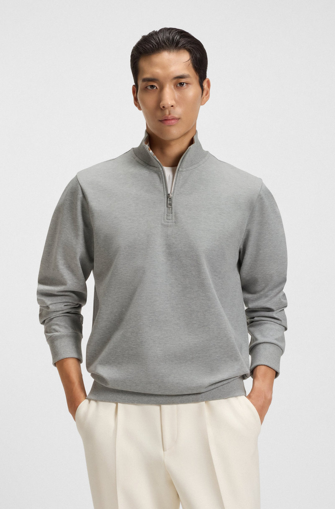 BOSS Sweatshirts Regular Fit - H-STIMMANN 109 50543887- Concorde Fashion#color_silver-041