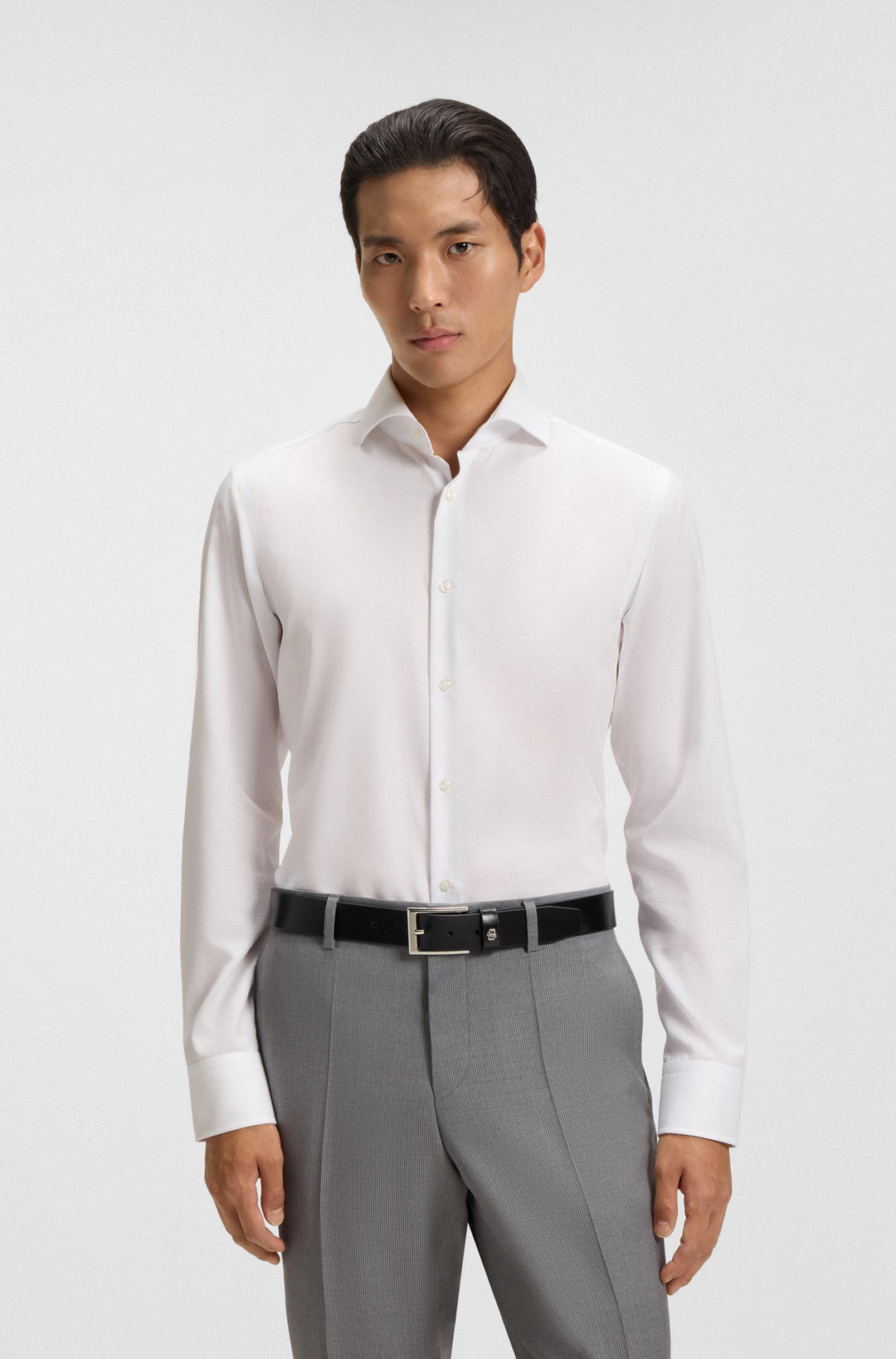 BOSS Formal Shirts Slim Fit - H-HANK-SPR-B1-C1-253 50550925- Concorde Fashion#color_white-100