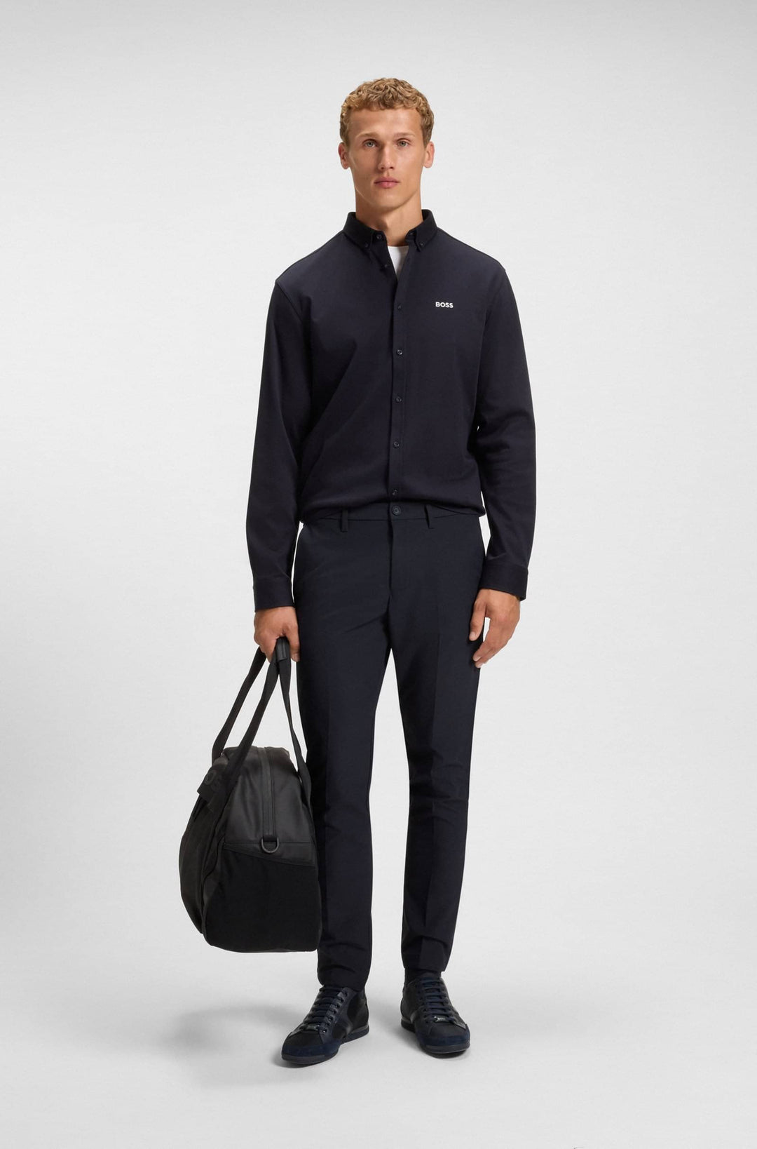 BOSS Trousers  - T_COMMUTER-SLIMTEKCO 50544245- Concorde Fashion#color_navy-402