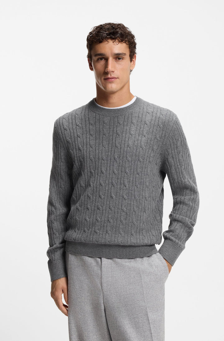 BOSS Sweaters Regular Fit - H-HETICO 50549975- Concorde Fashion#color_grey-030