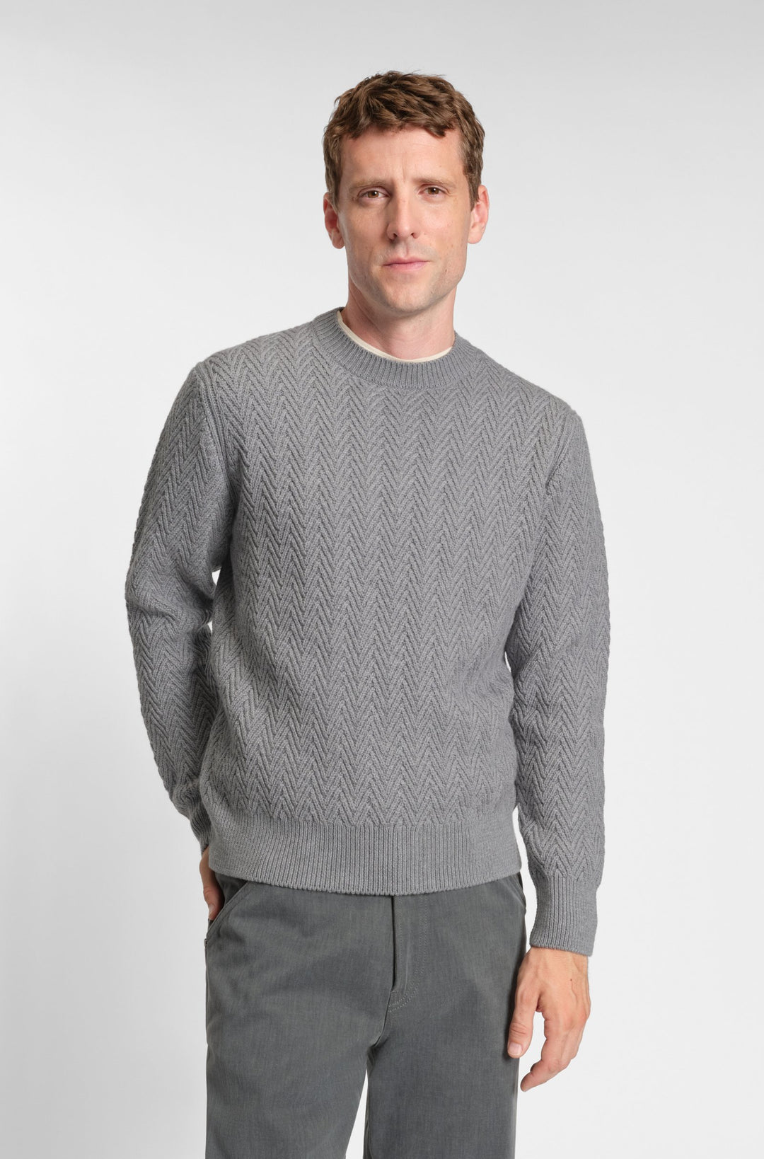 BOSS Sweaters Regular Fit - H-HITALO 50549980- Concorde Fashion#color_silver-041