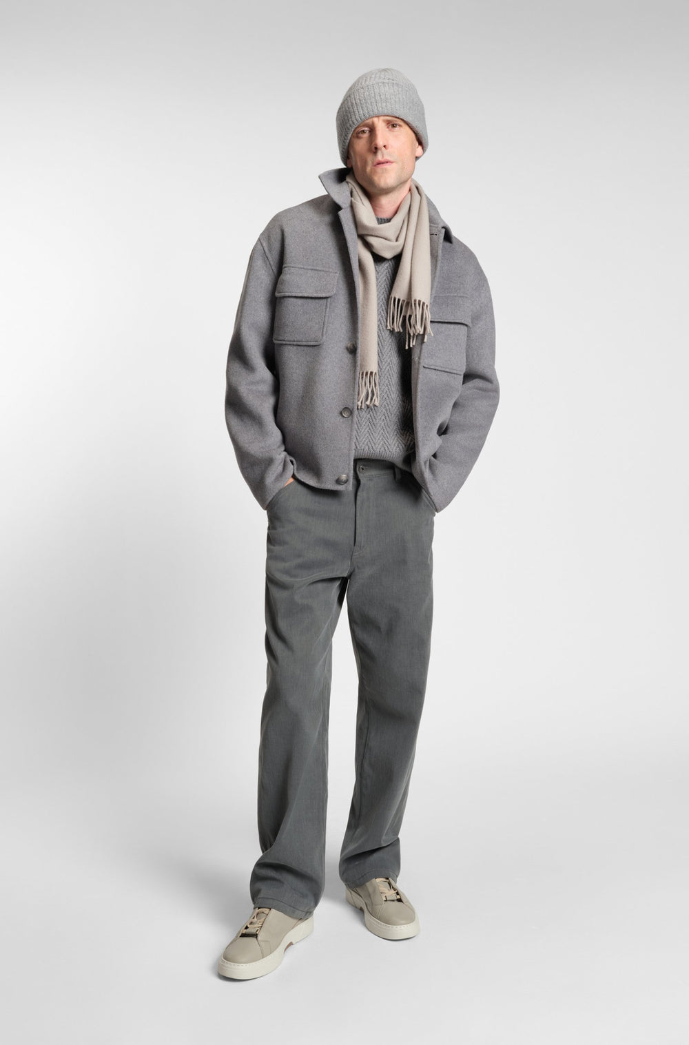 BOSS Sweaters Regular Fit - H-HITALO 50549980- Concorde Fashion#color_silver-041