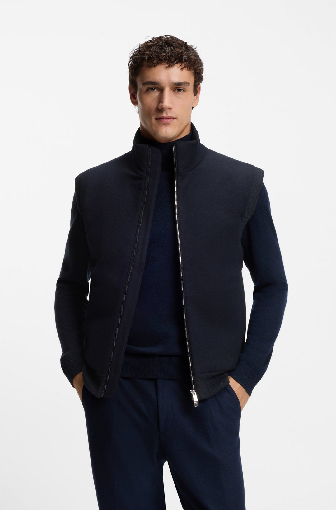 BOSS Vests Regular Fit - P-HEFLONO 50550007- Concorde Fashion#color_navy-404