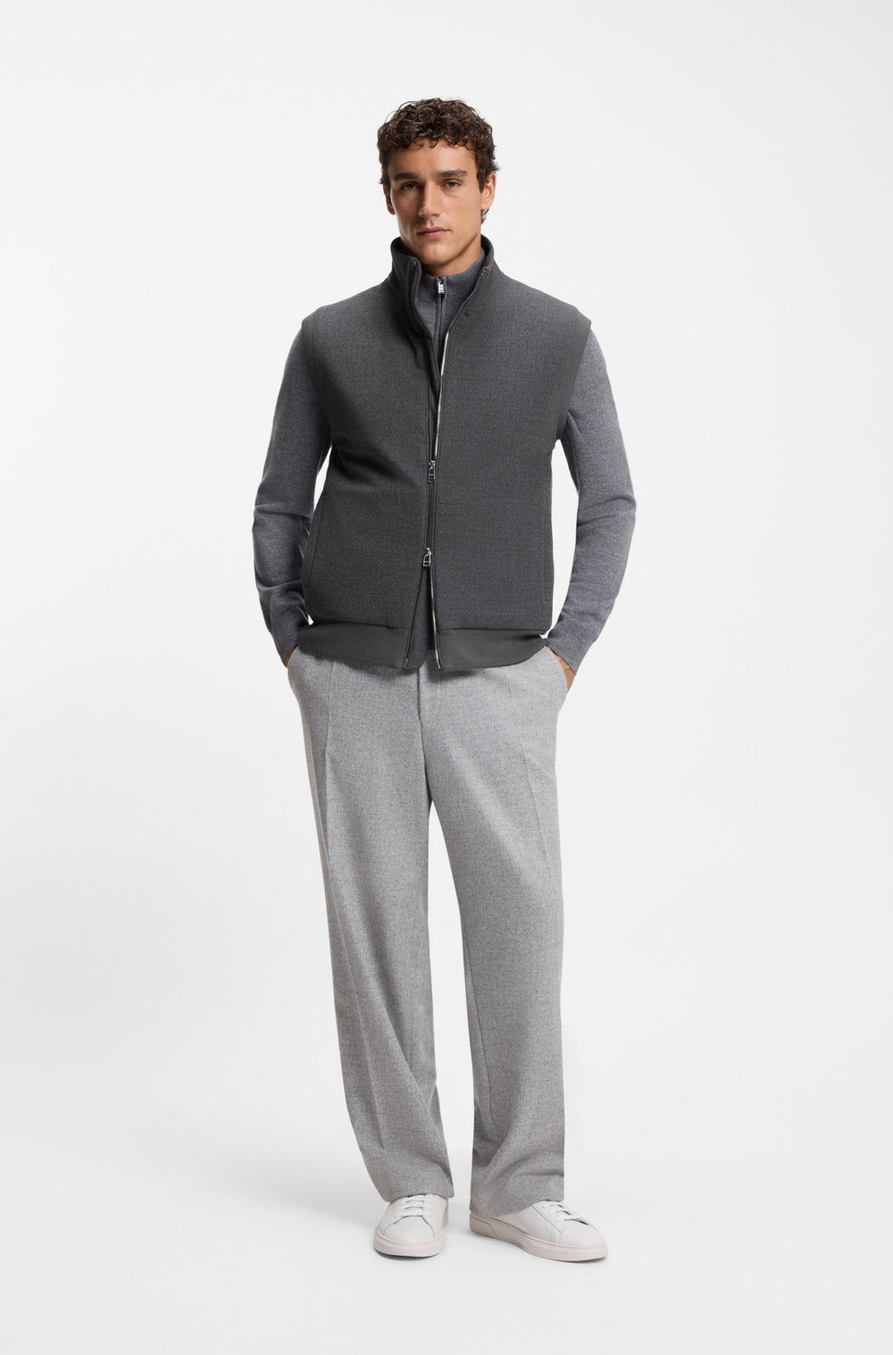 BOSS Vests Regular Fit - P-HEFLONO 50550007- Concorde Fashion#color_grey-029