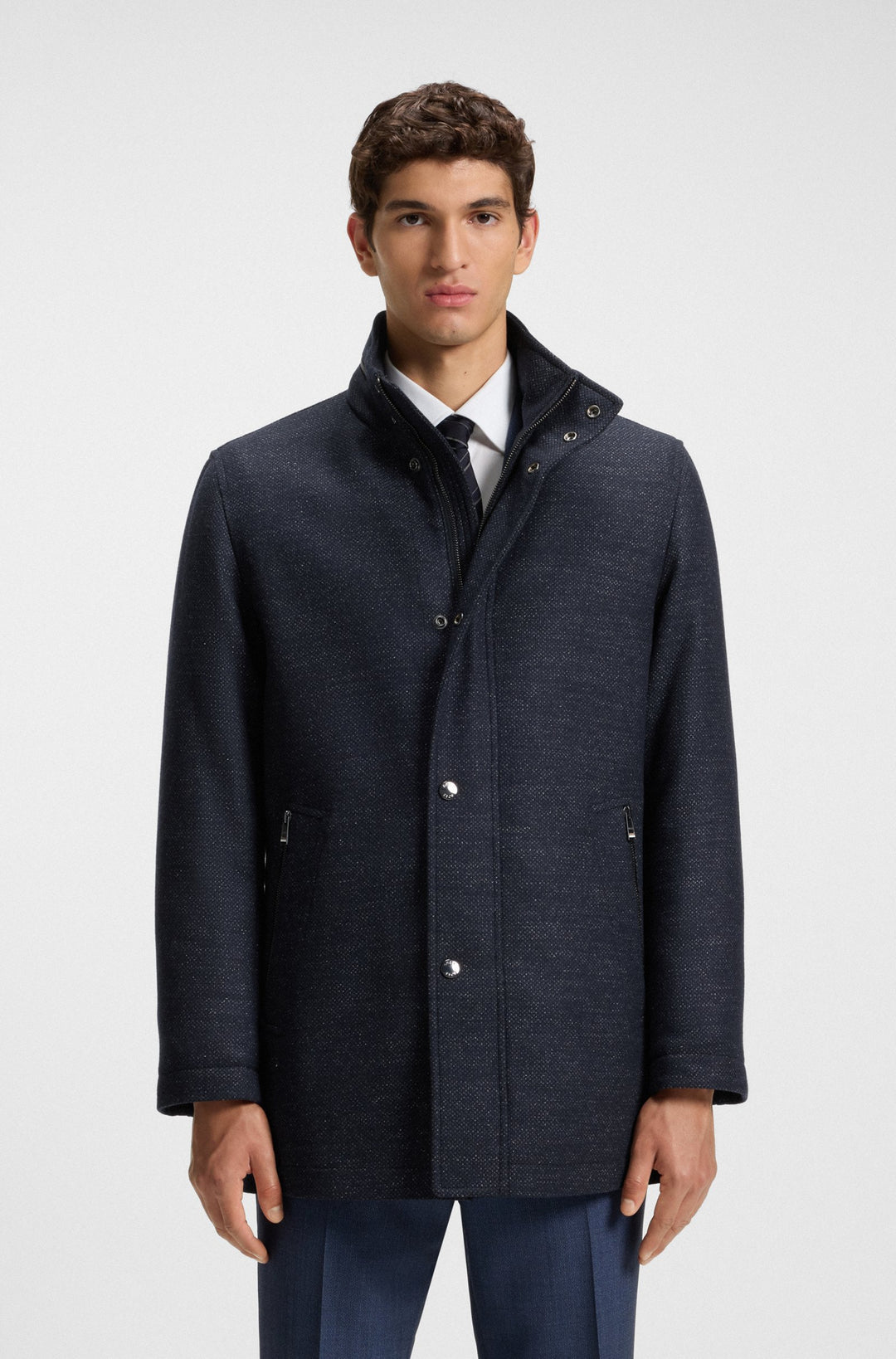 BOSS Coats Relaxed Fit - H-CAMRON-234 50551142- Concorde Fashion#color_navy-404