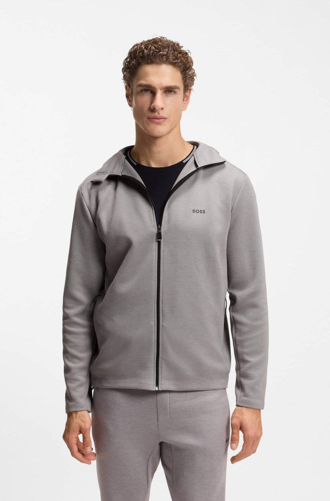 BOSS Hoodies Regular Fit - SW_TOUR HD FZ 50554394- Concorde Fashion#color_grey-063