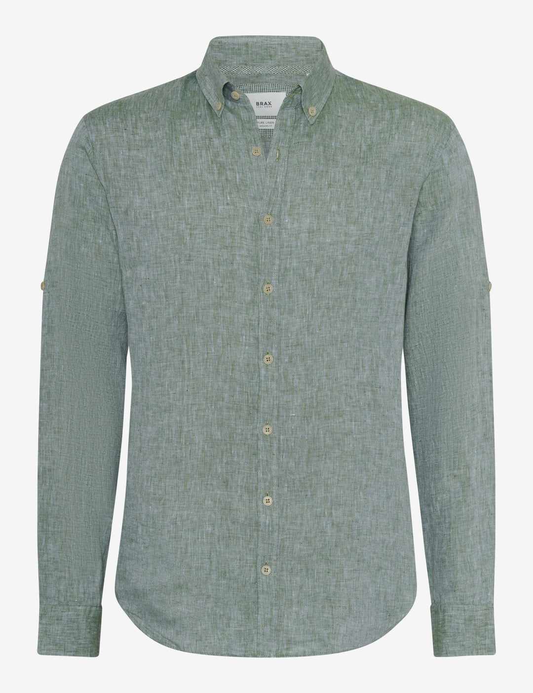 Brax  Casual Shirts in Linen - DIRK U 44-3508 (744 197 00)- Concorde Fashion#color_green-31