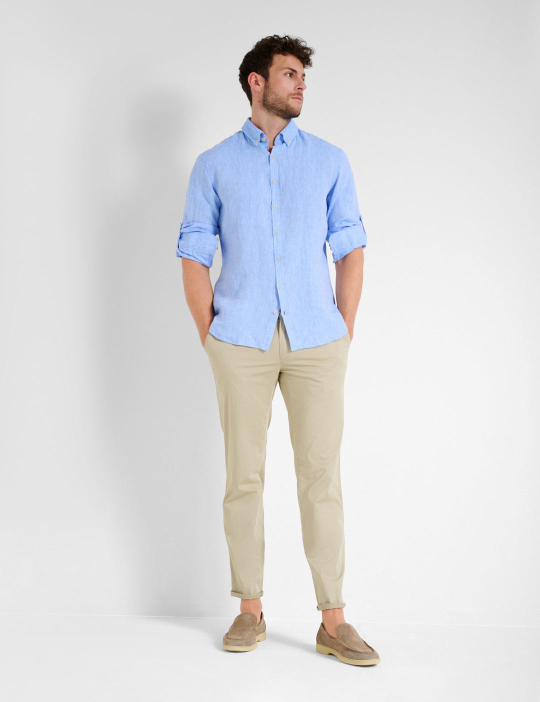 Brax  Casual Shirts in Linen - DIRK U 44-3508 (744 197 00)- Concorde Fashion#color_blue-29