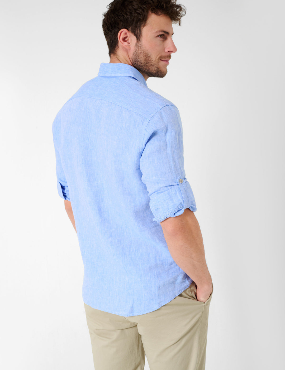 Brax  Casual Shirts in Linen - DIRK U 44-3508 (744 197 00)- Concorde Fashion#color_blue-29