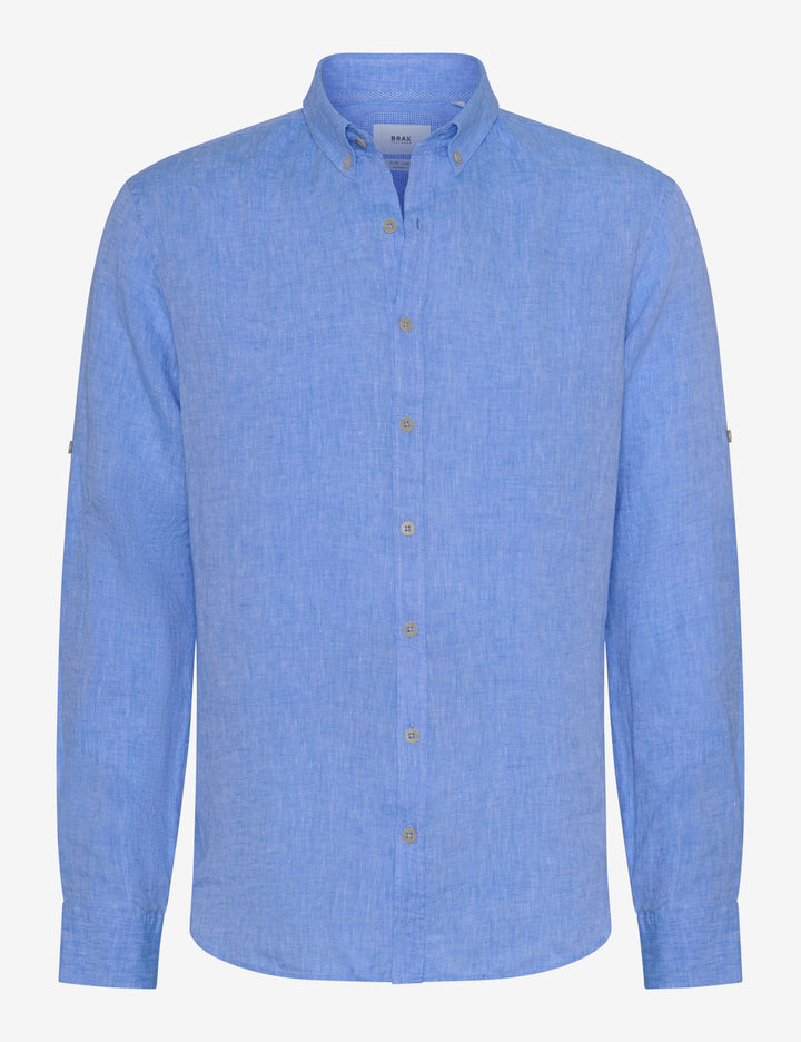Brax  Casual Shirts in Linen - DIRK U 44-3508 (744 197 00)- Concorde Fashion#color_blue-29